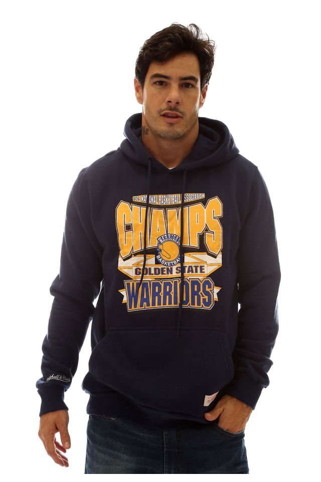 Moletom-Mitchell---Ness-Fechado-Com-Capuz-Golden-State-Warriors-Azul-Marinho