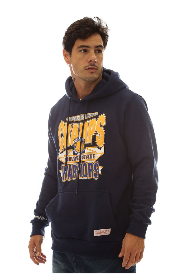 Moletom-Mitchell---Ness-Fechado-Com-Capuz-Golden-State-Warriors-Azul-Marinho