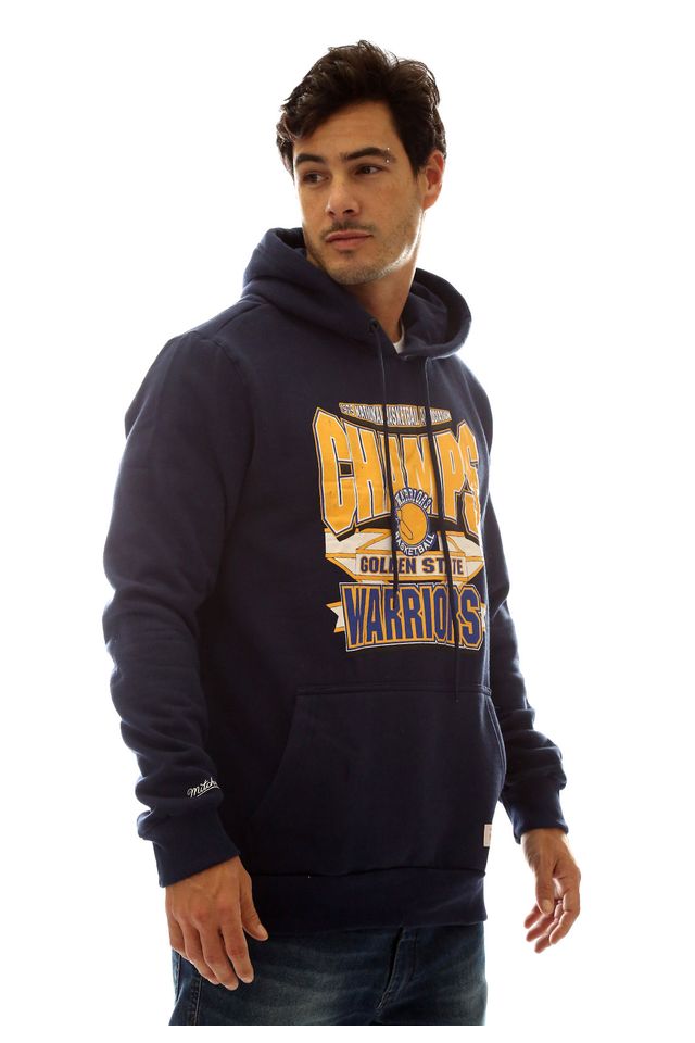 Moletom-Mitchell---Ness-Fechado-Com-Capuz-Golden-State-Warriors-Azul-Marinho
