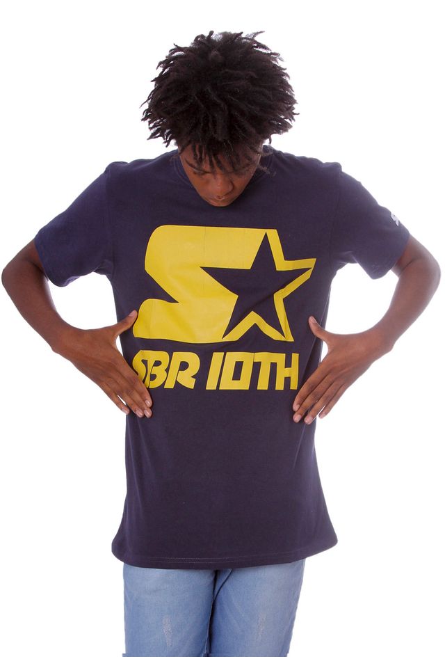 Camiseta-Starter-Estampada-Collab-Sneakersbr-Azul-Marinho