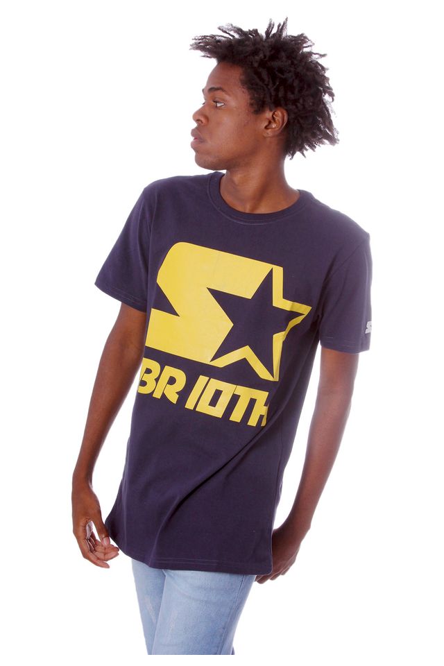 Camiseta-Starter-Estampada-Collab-Sneakersbr-Azul-Marinho