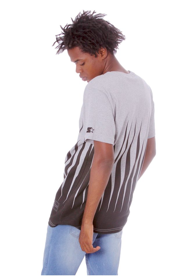 Camiseta-Starter-Estampada-Black-Label-Cinza-Mescla