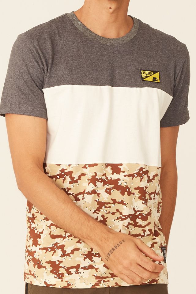 Camiseta-Starter-Especial-Black-Label-Desert-Cinza-Mescla-Escuro