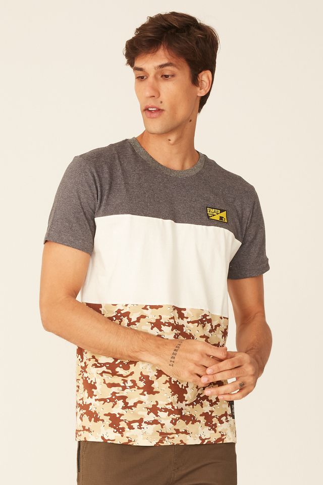 Camiseta-Starter-Especial-Black-Label-Desert-Cinza-Mescla-Escuro