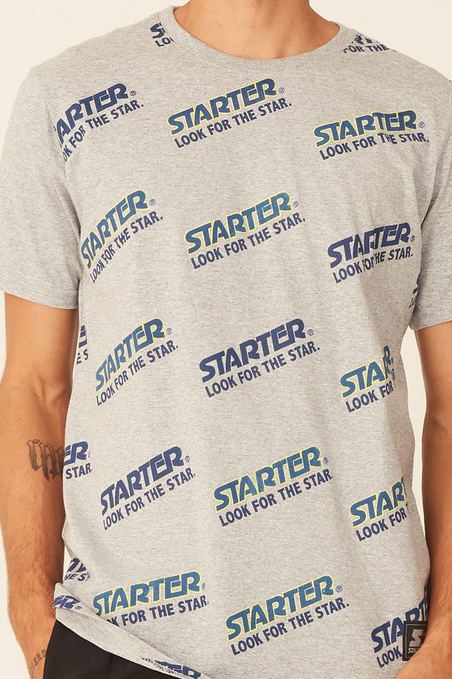 Camiseta-Starter-Basica-Estampada-Cinza-Mescla