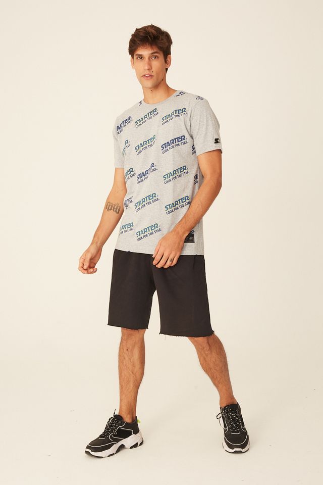 Camiseta-Starter-Basica-Estampada-Cinza-Mescla