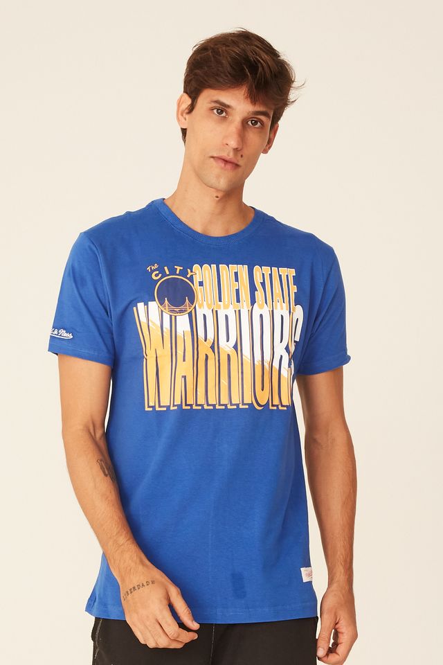 Camiseta-Mitchell---Ness-Estampada-Scribble-Fill-Golden-State-Warriors-Azul