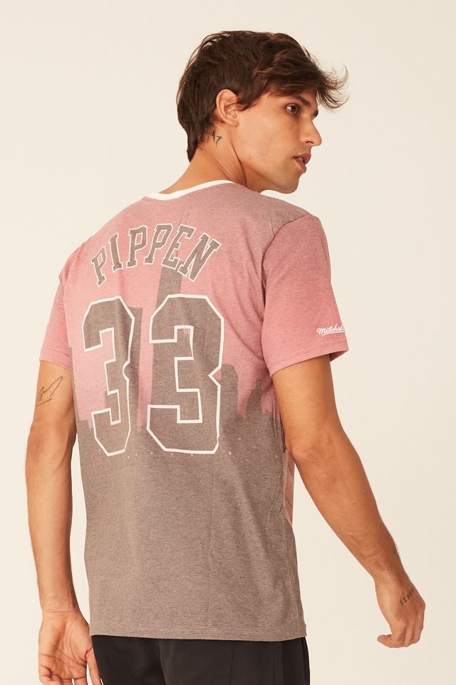 Camiseta-Mitchell---Ness-Estampada-Chicago-Bulls-Scottie-Pippen-Vermelha