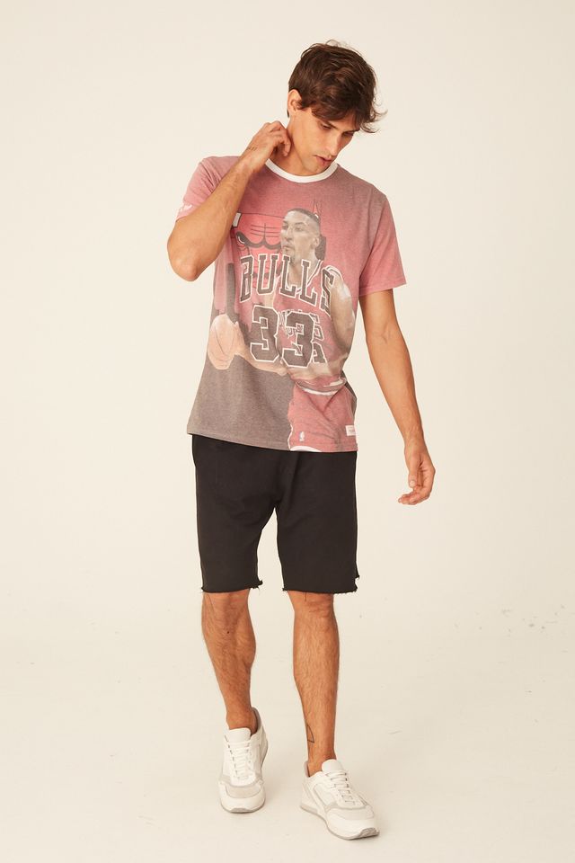 Camiseta-Mitchell---Ness-Estampada-Chicago-Bulls-Scottie-Pippen-Vermelha