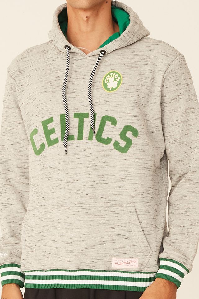 Moletom-Mitchell---Ness-Fechado-Com-Capuz-Boston-Celtics-Cinza-Mescla