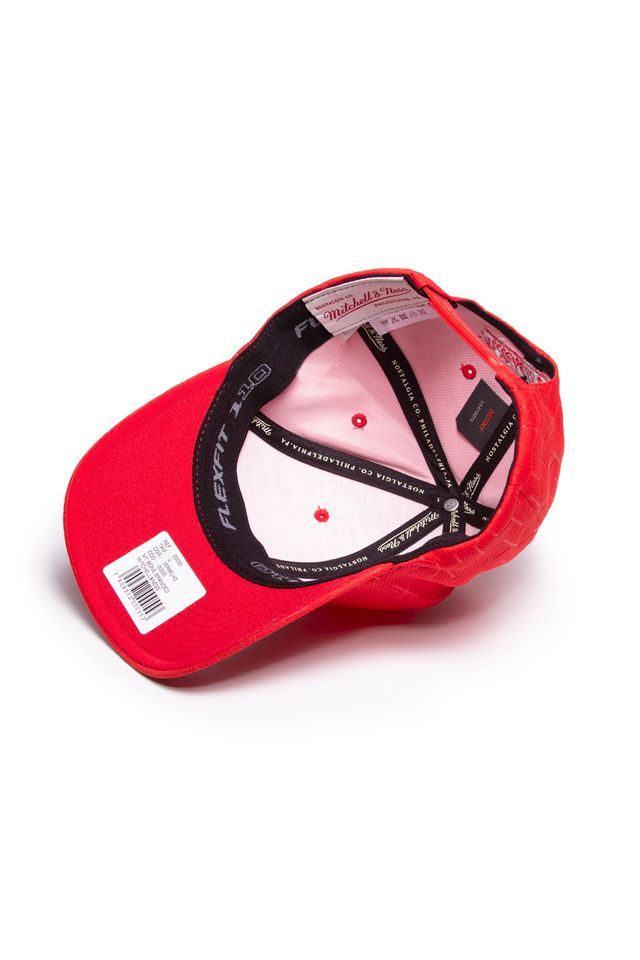 Bone-Mitchell---Ness-Aba-Curva-Snapback-Branded-Vermelho
