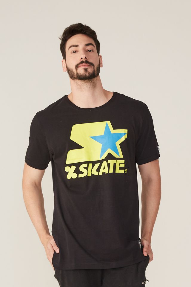 Camiseta-Starter-Estampada-Collab-Cemporcento-Skate-Preta