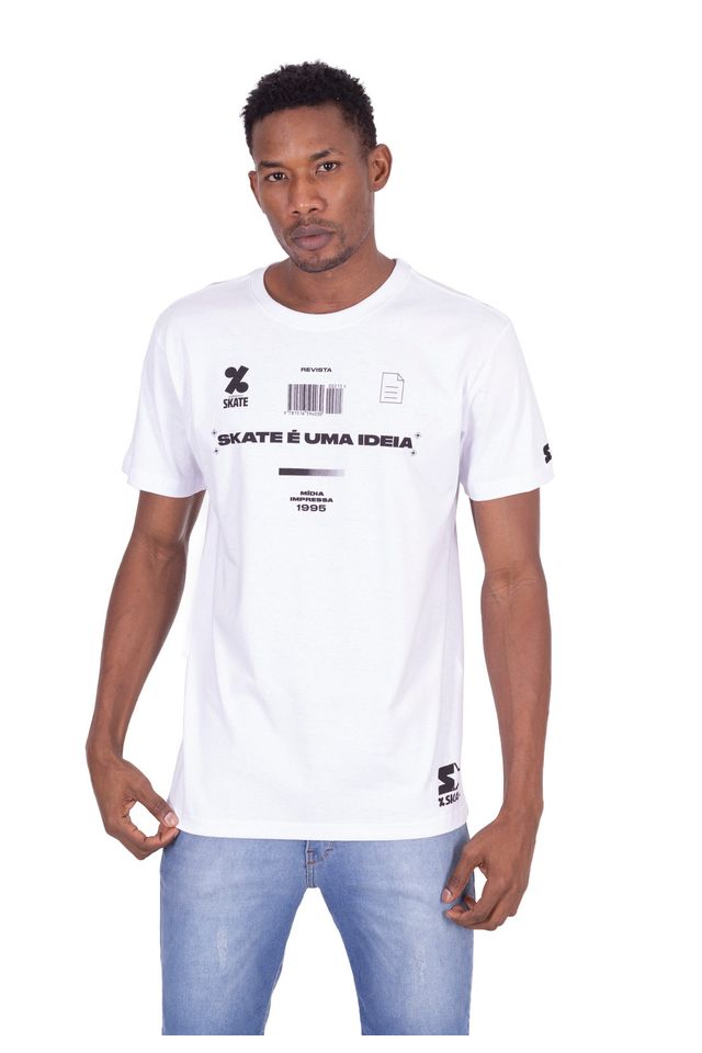 Camiseta-Starter-Estampada-Collab-Cemporcento-Skate-Branca