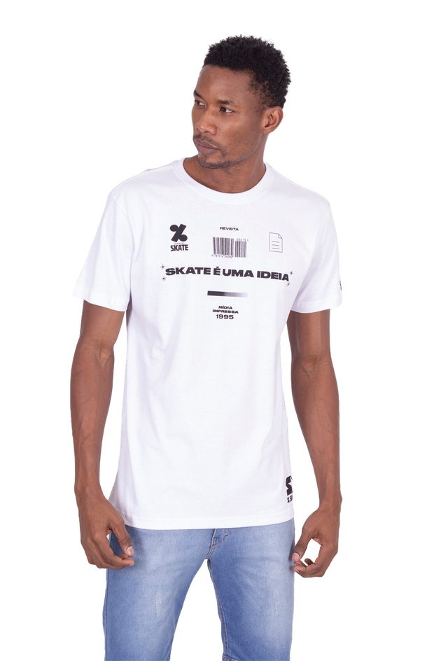 Camiseta-Starter-Estampada-Collab-Cemporcento-Skate-Branca