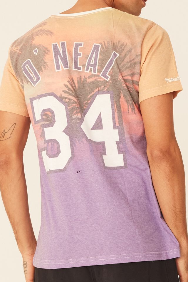 Camiseta-Mitchell---Ness-Estampada-City-Pride-Los-Angeles-Lakers-Shaquille-O-Neal-Off-White