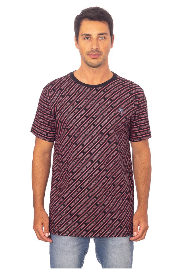 Camiseta-NBA-Especial-Estampada-Diagonal-Toronto-Raptors-Casual-Vermelha