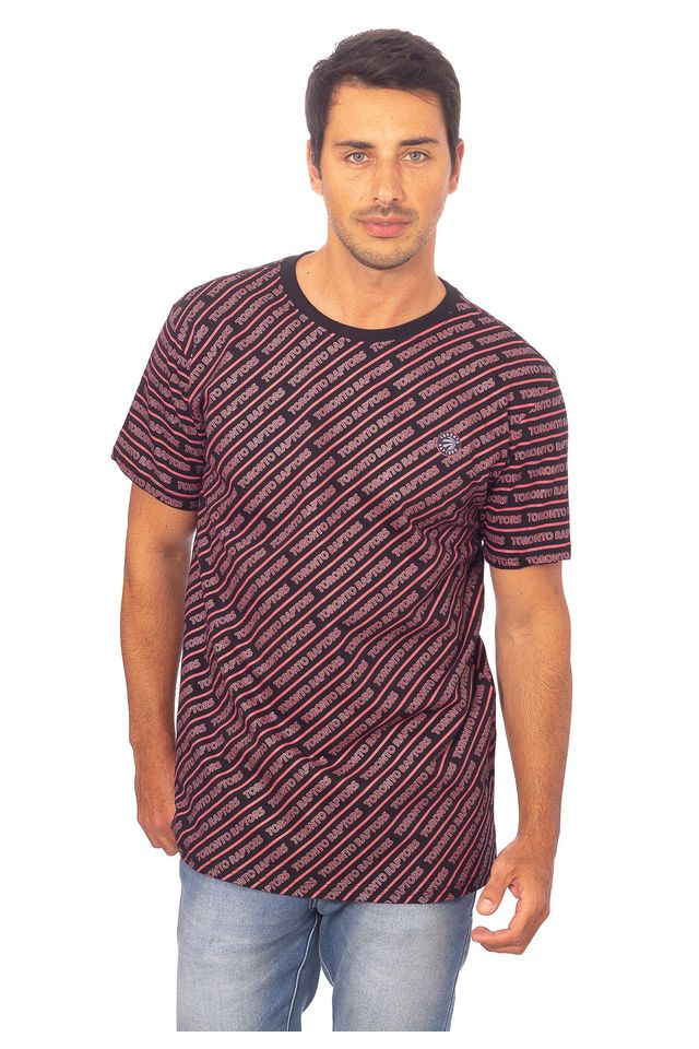 Camiseta-NBA-Especial-Estampada-Diagonal-Toronto-Raptors-Casual-Vermelha