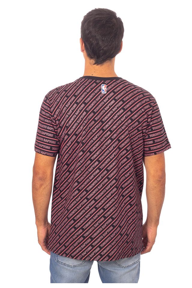 Camiseta-NBA-Especial-Estampada-Diagonal-Toronto-Raptors-Casual-Vermelha
