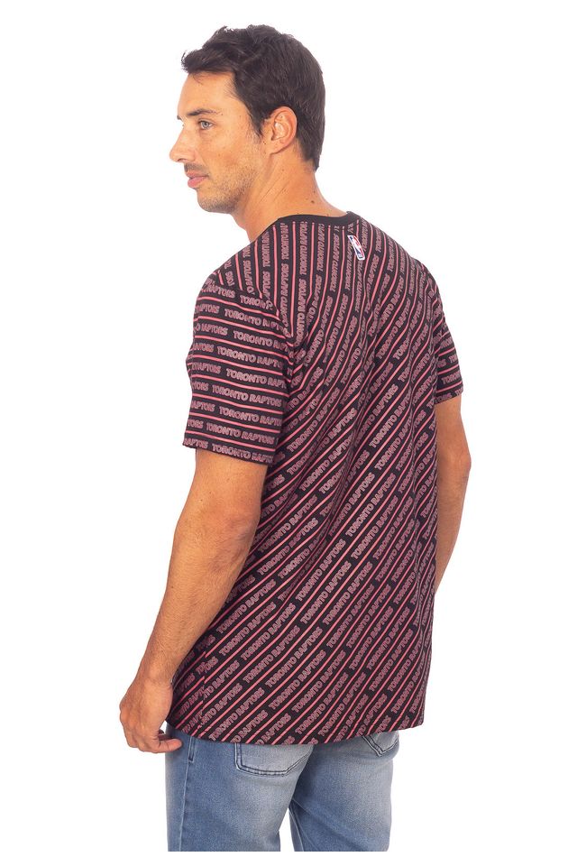 Camiseta-NBA-Especial-Estampada-Diagonal-Toronto-Raptors-Casual-Vermelha