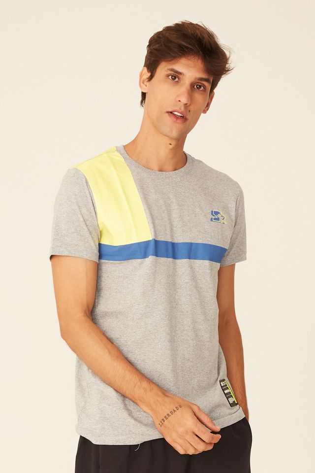 Camiseta-Starter-Estampada-Black-Label-Cinza-Mescla
