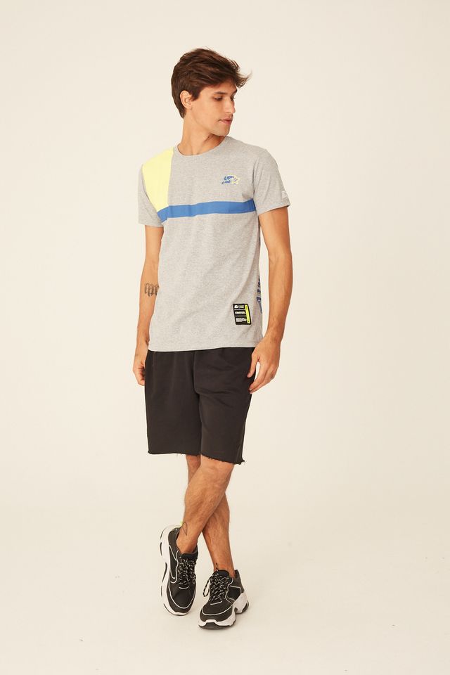 Camiseta-Starter-Estampada-Black-Label-Cinza-Mescla