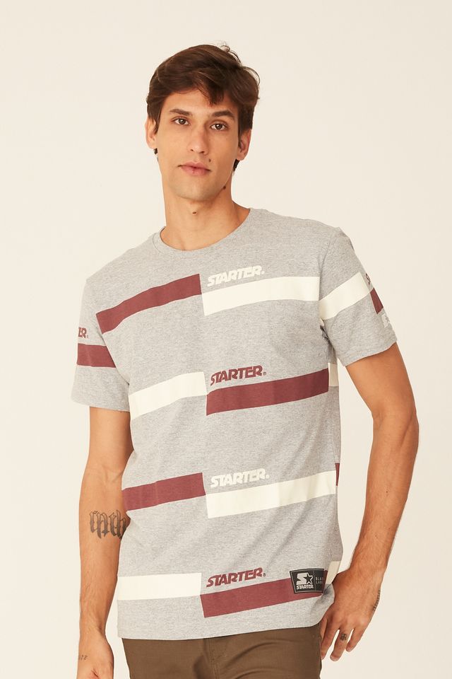 Camiseta-Starter-Estampada-Cinza-Mescla
