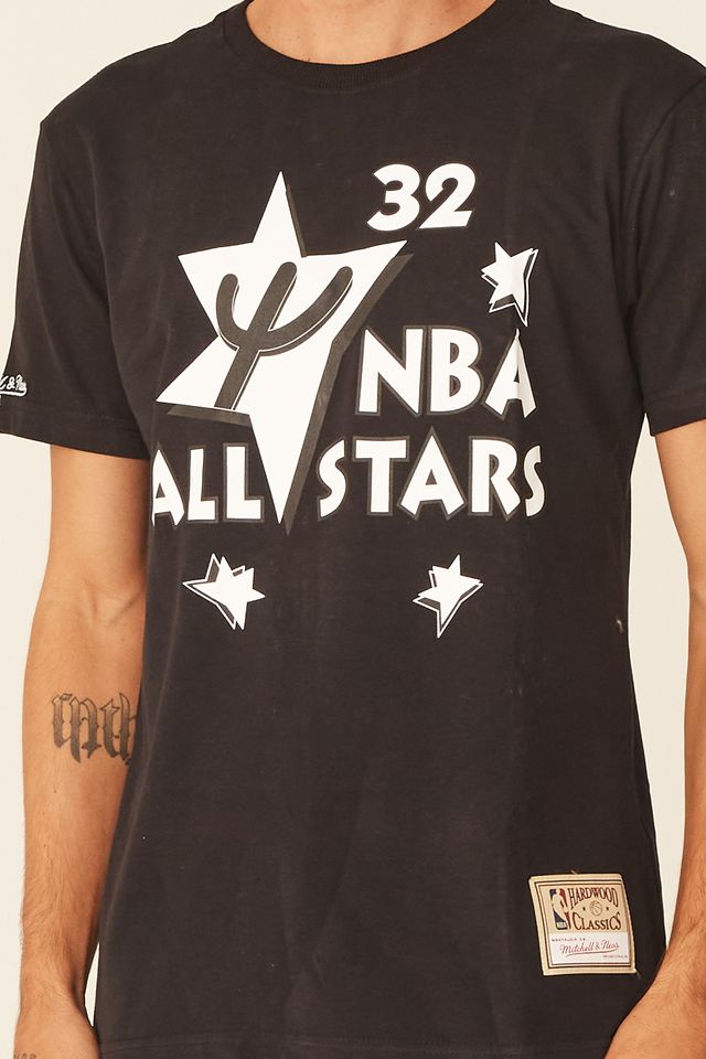 Camiseta-Mitchell---Ness-Estampada-NBA-All-Star-Shaquille-O-Neal-Preta-Mescla