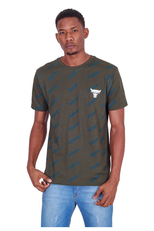 Camiseta-NBA-Estampada-Chicago-Bulls-Casual-Verde