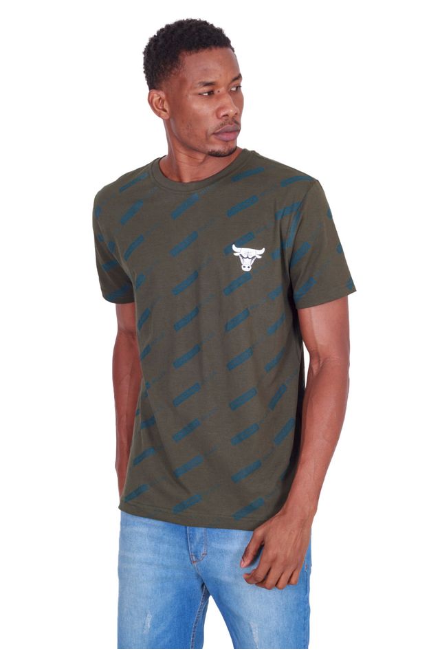 Camiseta-NBA-Estampada-Chicago-Bulls-Casual-Verde