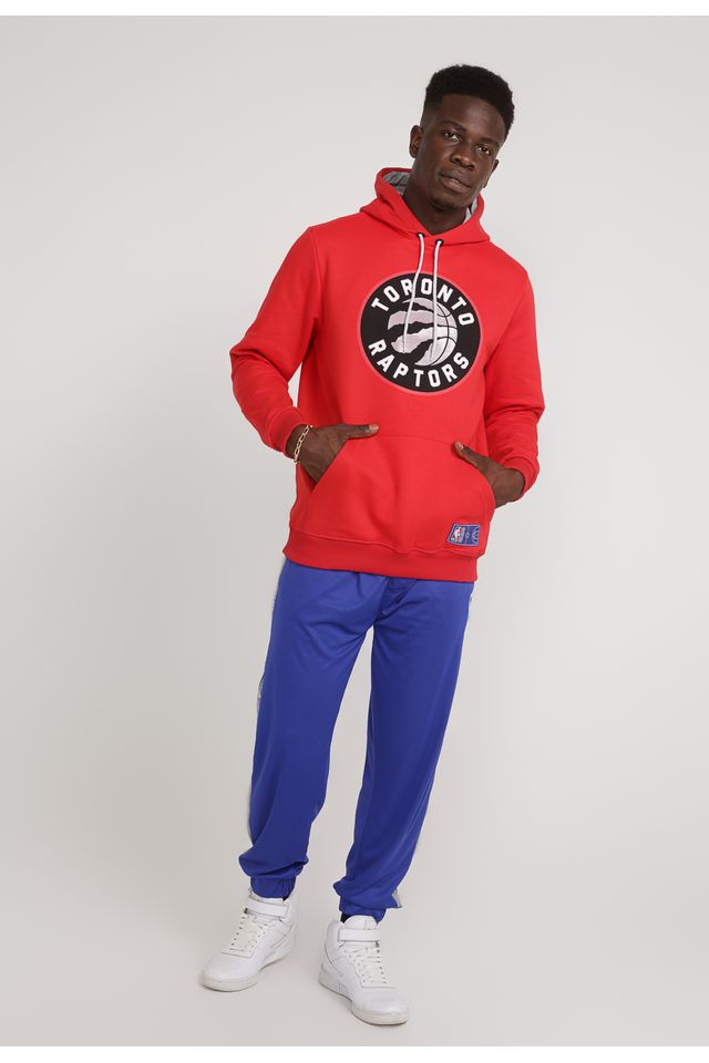 Moletom-NBA-Fechado-Com-Capuz-Toronto-Raptors-Vermelho