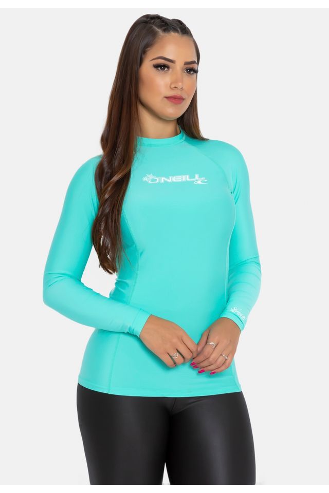 Camiseta-Oneill-Manga-Longa-Feminina-WMS-Basic-Skins-L-S-Crew-Azul