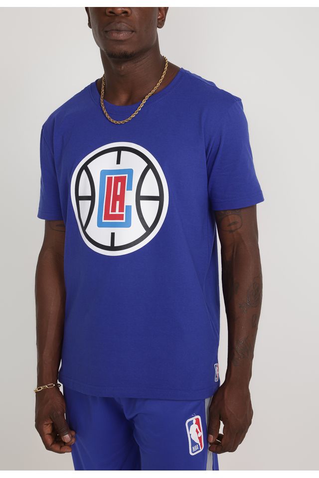 Camiseta-NBA-Estampada-Los-Angeles-Clippers-Casual-Azul