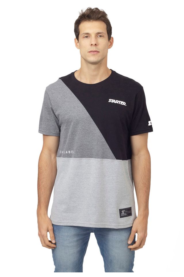 Camiseta-Starter-Especial-Com-Recortes-Black-Label-Preta Camiseta-Starter-Especial-Com-Recortes-Black-Label-Preta