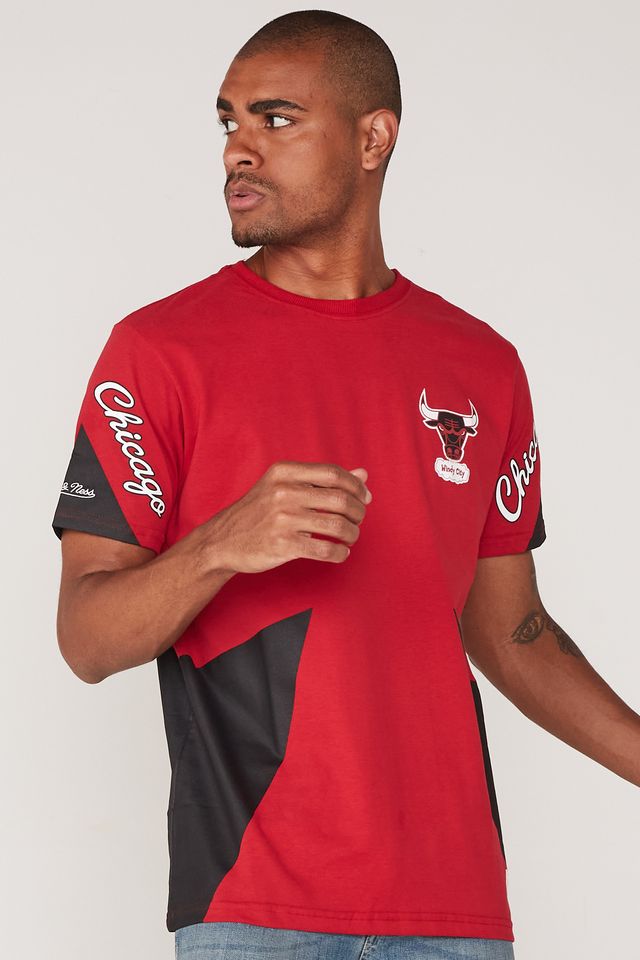 Camiseta-Mitchell---Ness-Estampada-Chicago-Bulls-Vermelha