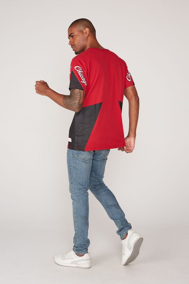 Camiseta-Mitchell---Ness-Estampada-Chicago-Bulls-Vermelha