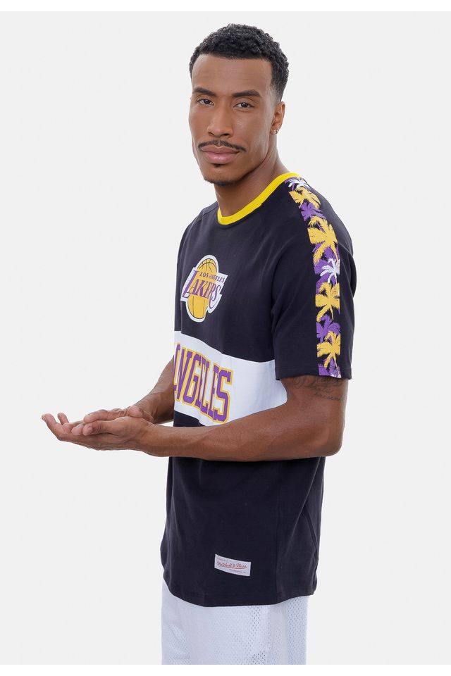 Camiseta-Mitchell---Ness-Especial-Los-Angeles-Lakers-Preta