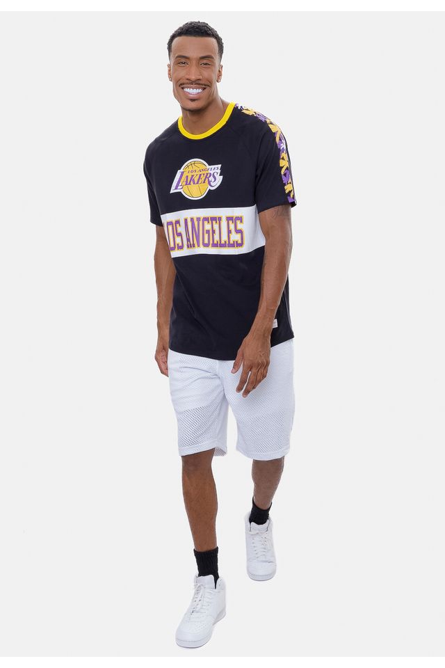 Camiseta-Mitchell---Ness-Especial-Los-Angeles-Lakers-Preta