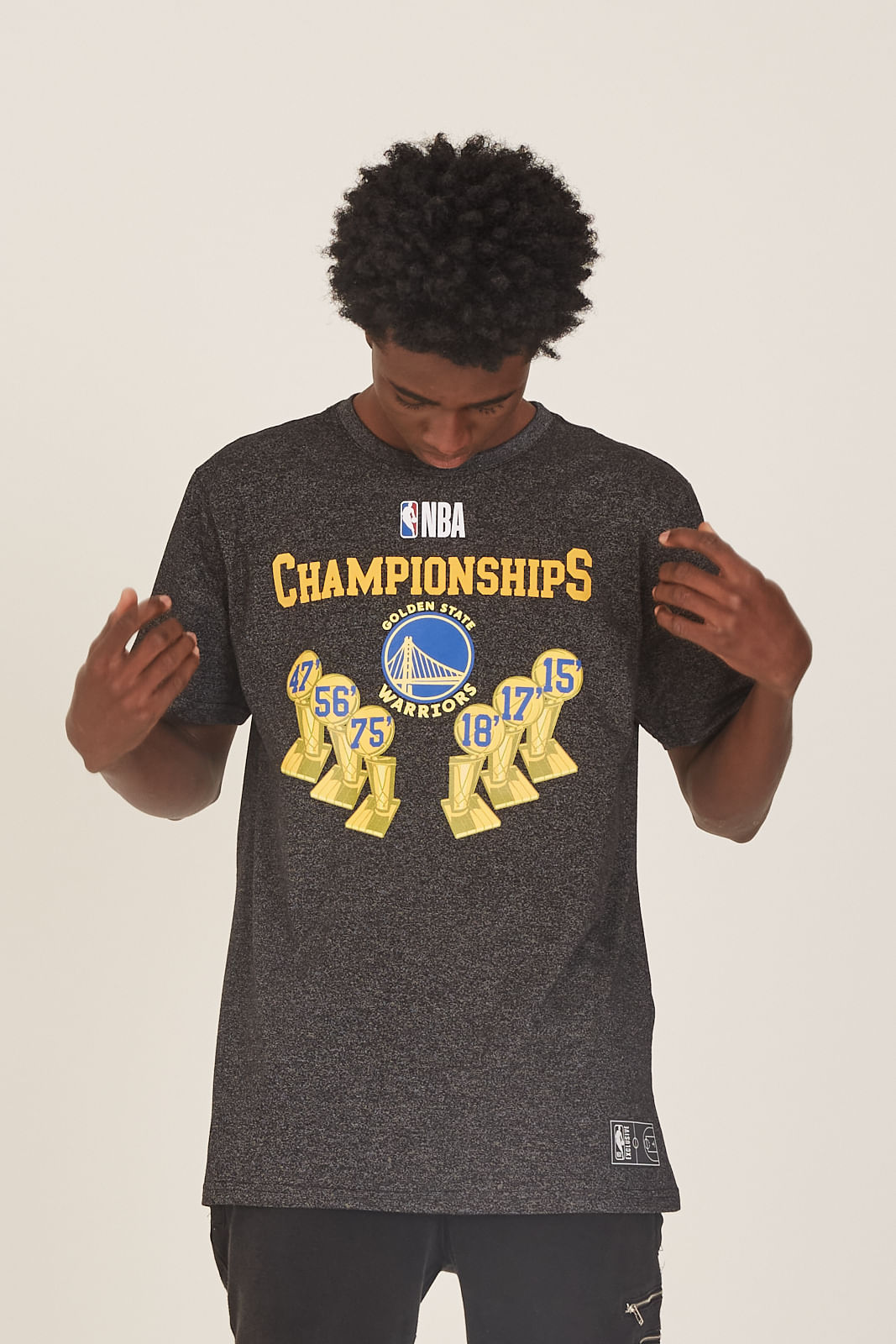 Camiseta NBA Especial Golden State Warriors Casual Preta - Urbane
