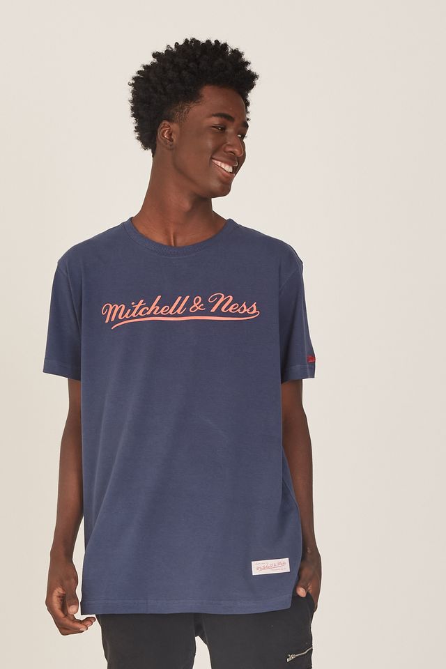 Camiseta-Mitchell---Ness-Estampada-Branding-Azul