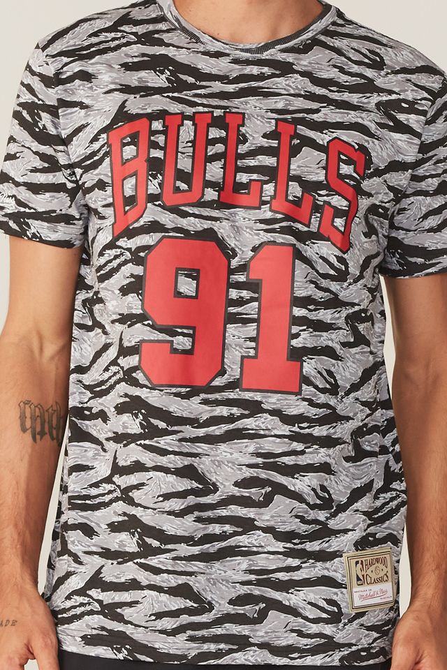 Camiseta-Mitchell---Ness-Especial-Chicago-Bulls-Dennis-Rodman-Cinza