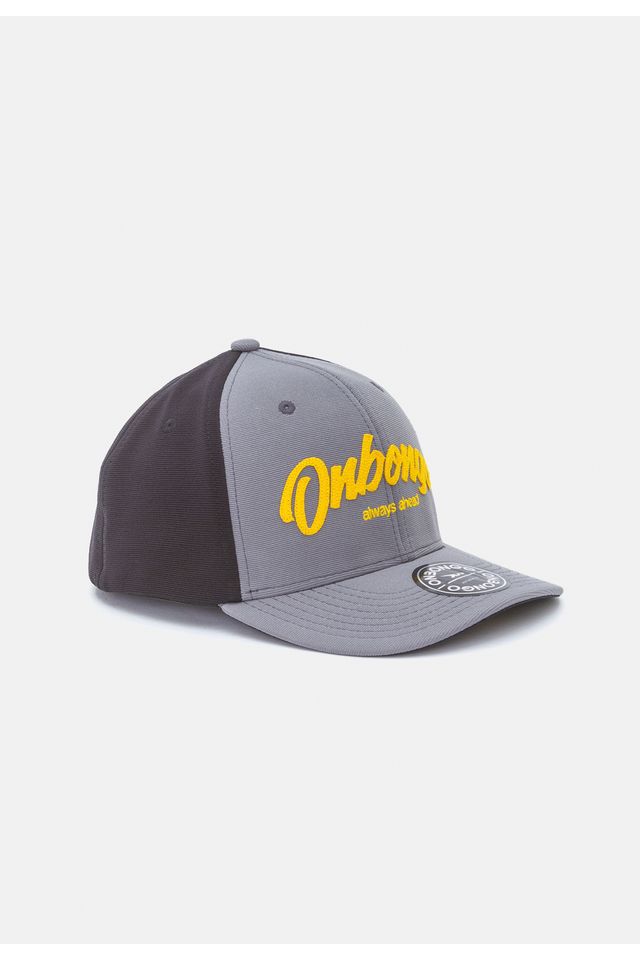 Bone-Onbongo-Aba-Curva-Flex-Fit-Cinza-com-Preto