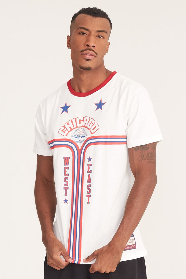 Camiseta-Mitchell---Ness-Estampada-West-and-East-Off-White Camiseta-Mitchell---Ness-Estampada-West-and-East-Off-White