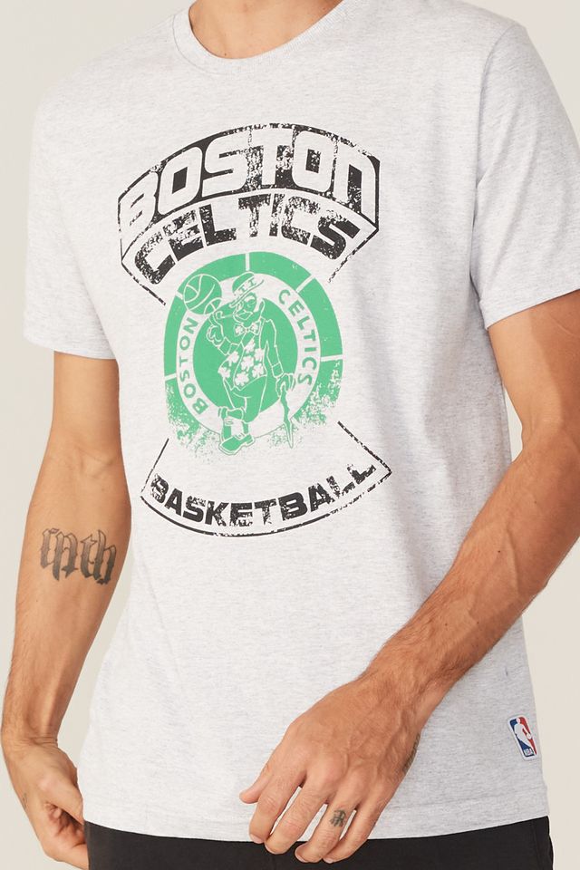Camiseta-NBA-Estampada-Boston-Celtics-Casual-Cinza-Mescla