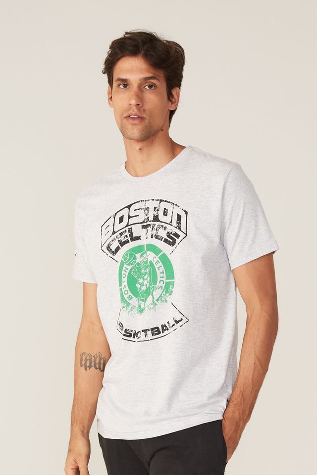 Camiseta-NBA-Estampada-Boston-Celtics-Casual-Cinza-Mescla