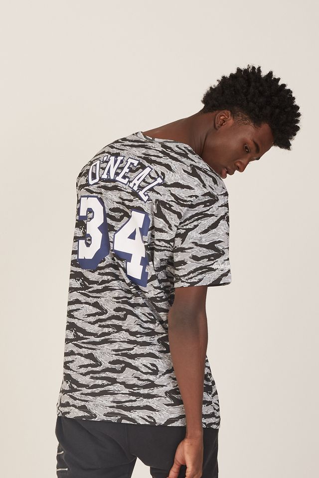 Camiseta-Mitchell---Ness-Especial-Los-Angeles-Lakers-Shaquille-O-Neal-Cinza