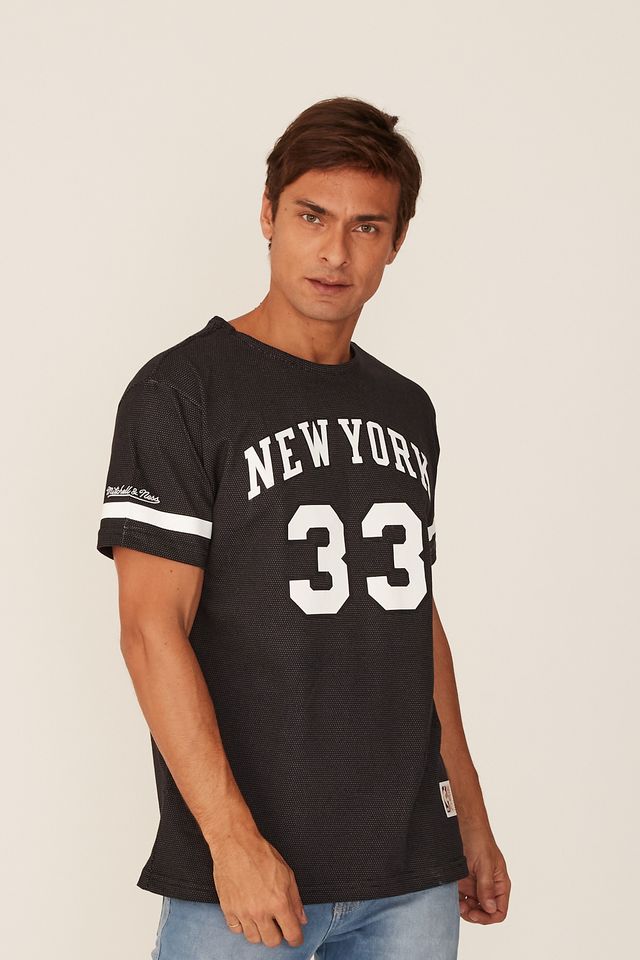 Camiseta-Mitchell---Ness-Especial-New-York-Knicks-Patrick-Ewing-Preta-Mescla Camiseta-Mitchell---Ness-Especial-New-York-Knicks-Patrick-Ewing-Preta-Mescla