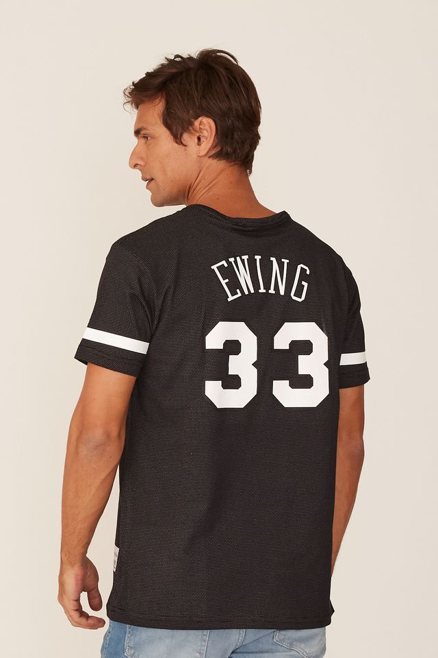 Camiseta-Mitchell---Ness-Especial-New-York-Knicks-Patrick-Ewing-Preta-Mescla
