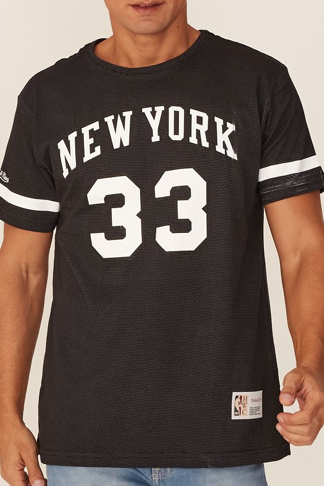 Camiseta-Mitchell---Ness-Especial-New-York-Knicks-Patrick-Ewing-Preta-Mescla