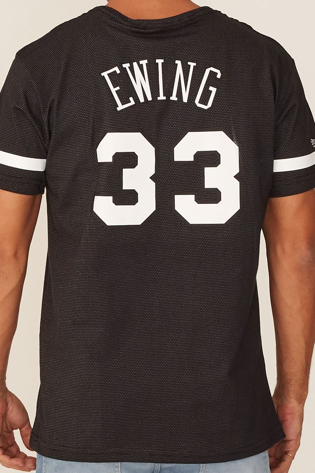 Camiseta-Mitchell---Ness-Especial-New-York-Knicks-Patrick-Ewing-Preta-Mescla