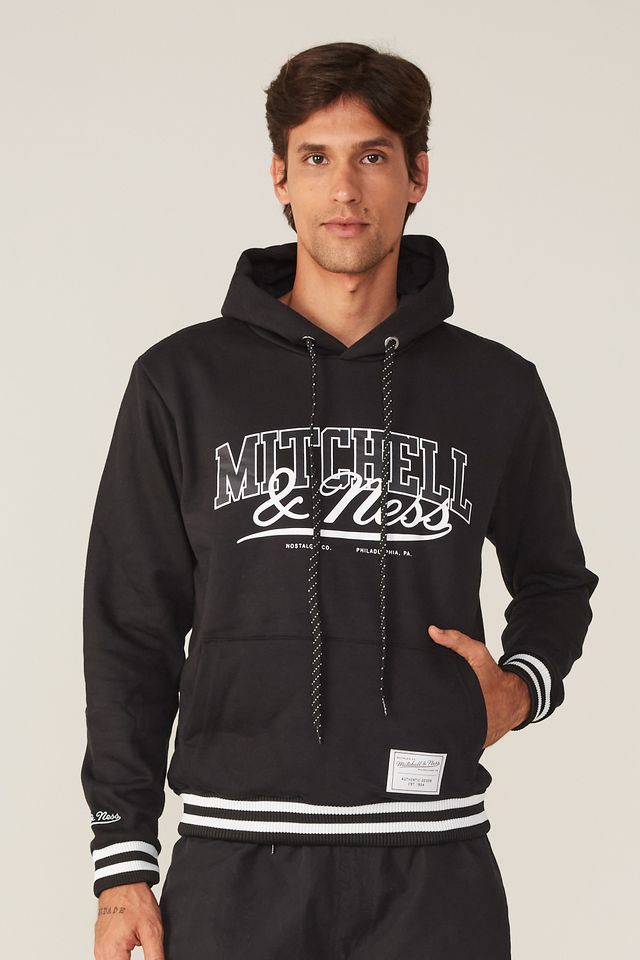 Moletom-Mitchell---Ness-Fechado-Com-Capuz-Branded-Preto